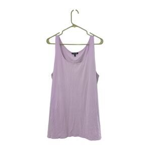 100% Silk Blouse – Lilac Purple, Scoop Neck, Size XL